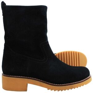 Clarks Black Suede Eden Mid Hi Boots Size 8.5